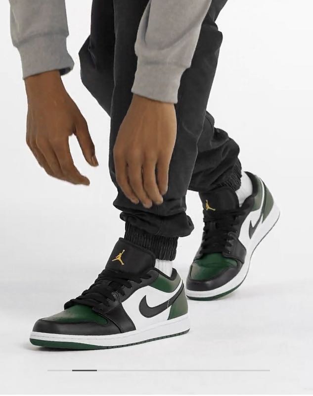 Air Jordan 1 Low - Noble Green/White/Black/Pollen, Men's Fashion ...