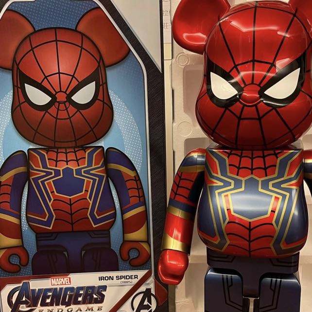 BEARBRICK Iron Spider 1000% Spiderman Avengers Marvel Be
