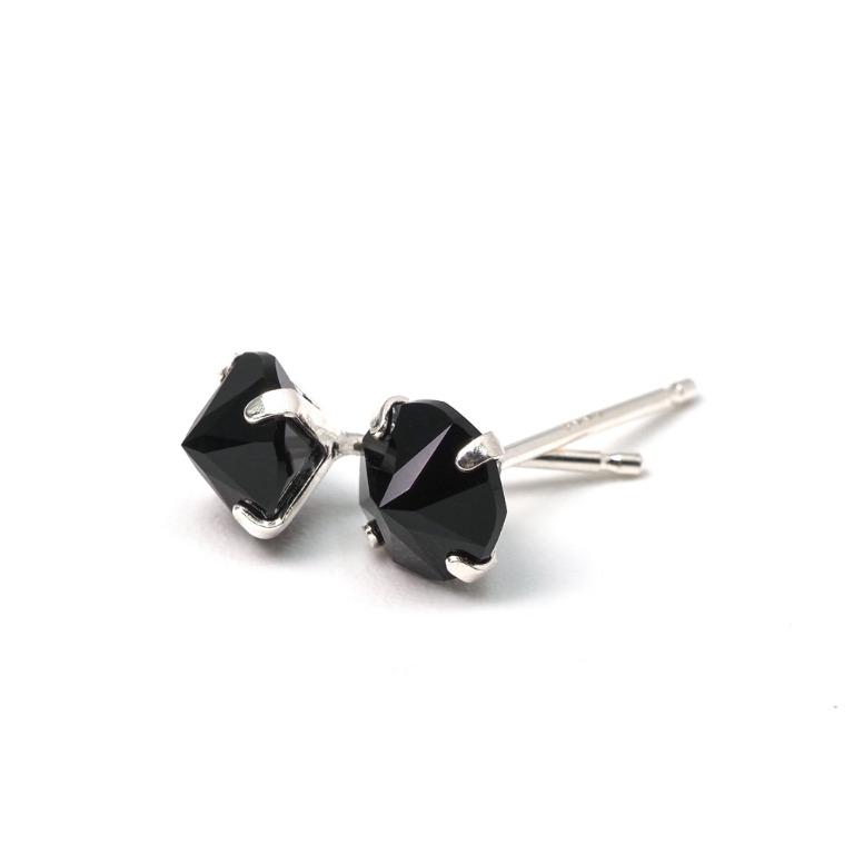Mens black onyx stud earrings hotsell