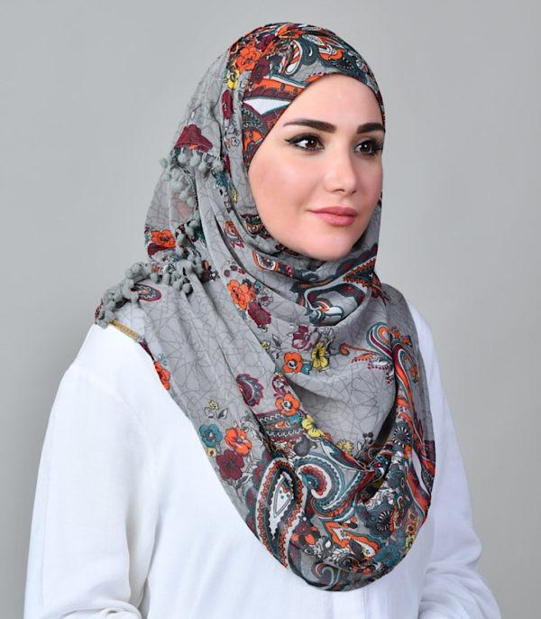 Bokitta Kashmir Gray Voila Maxi Women s Fashion Muslimah Fashion Hijabs on Carousell