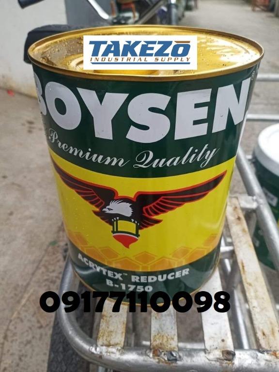 Boysen Paint (Category: Construction & Building Materials) located in Manila. Submitted by joeyroque09 (Listing ID 1120269992, Image 3). Description: ~ Boysen Acrytex Reducer P459/gal ~ Boysen Acrytex Cast P518/gal ~ Boysen Flat Latex Permacoat P624/gal ~ Boysen Acrytex Top Coat Gloss P1,024/gal ~ Boysen Gloss Latex P2,918/gal Contact 09177110098 for FAST TRANSACTIONS. ______ Location: Mayhaligue St. Abad Santos Manila Waze: Takezo Industrial Sup