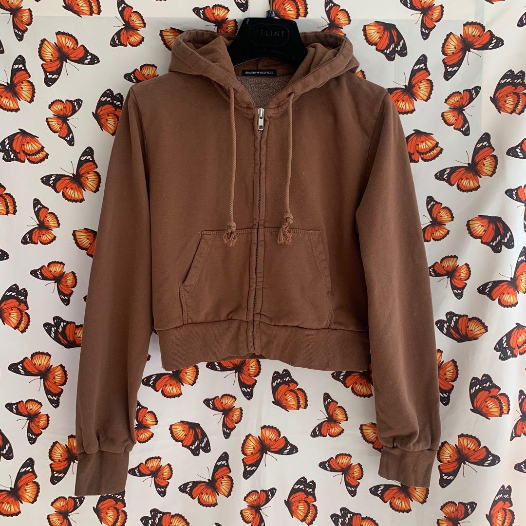 brandy melville brown crystal moletom com capuz