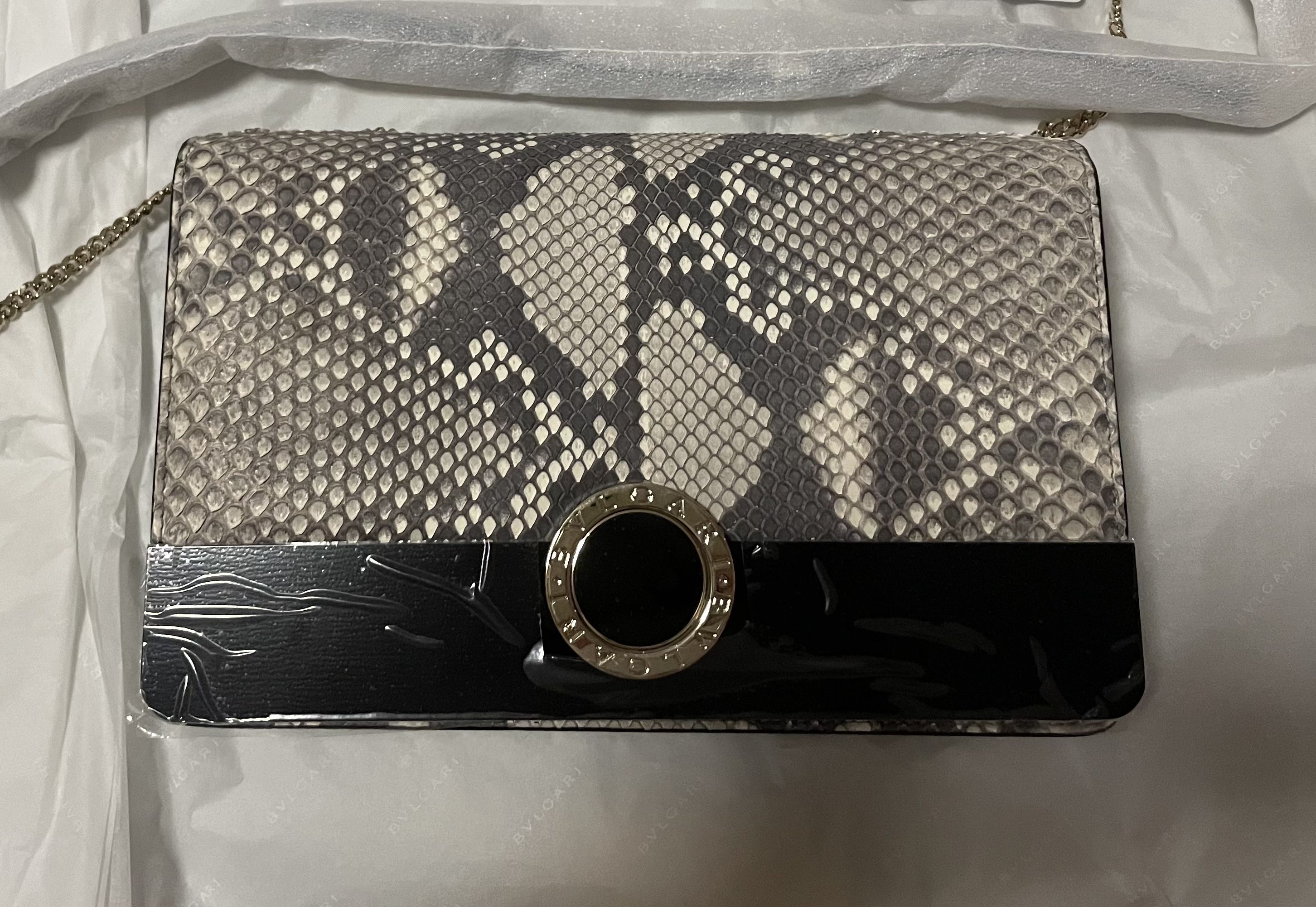 Bvlgari medium flap python bag Luxury Bags Wallets on Carousell