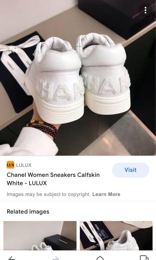 Chanel calfskin white sneakers, Women's Fashion, Footwear, Sneakers on  Carousell
