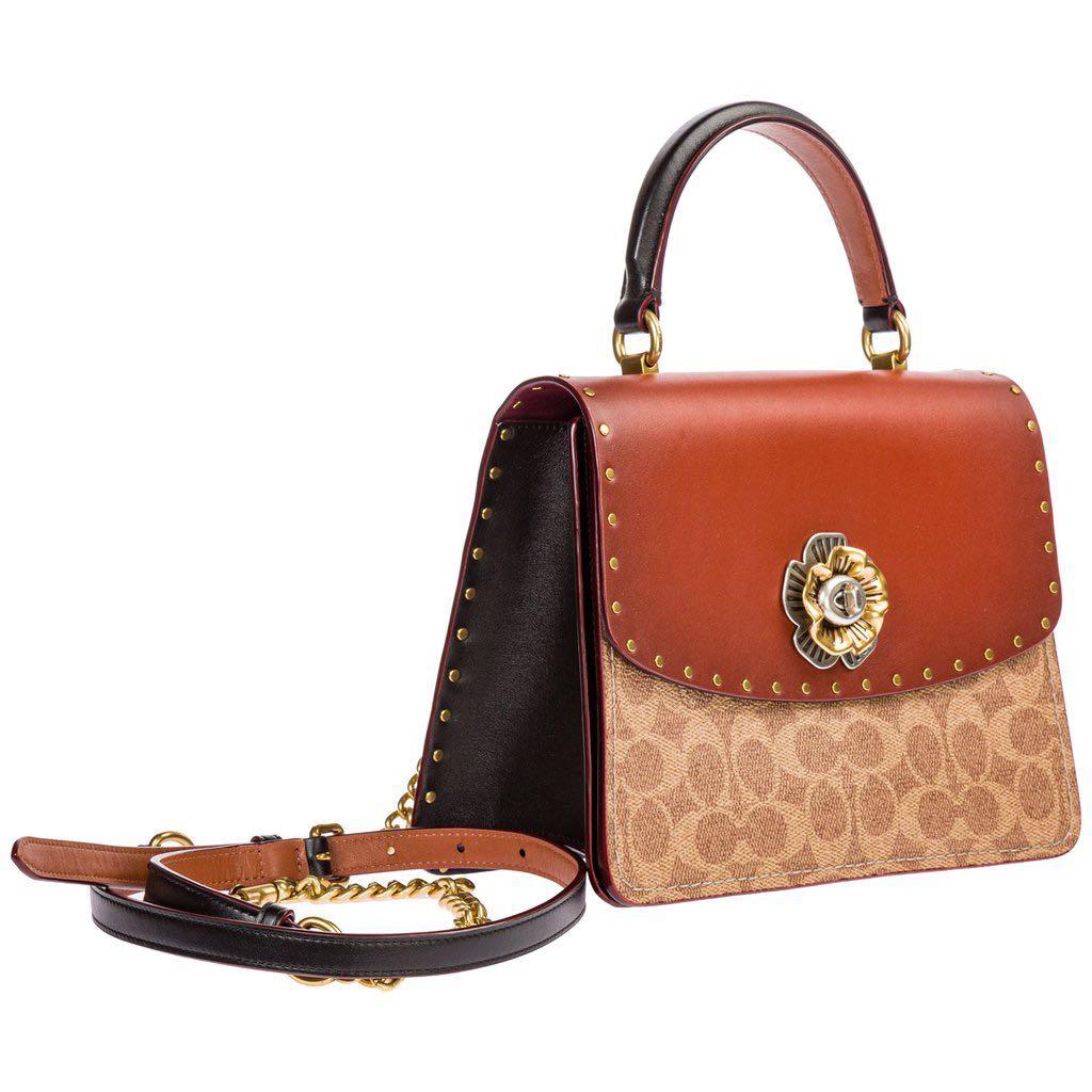 Coach Parker 53349 Top Handle Leather Satchel Women s Fashion