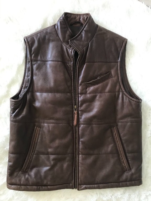 Cremieux leather vest on sale