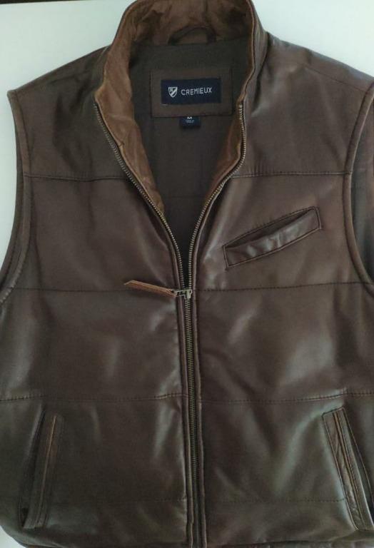 Cremieux Brown Genuine Leather Vest