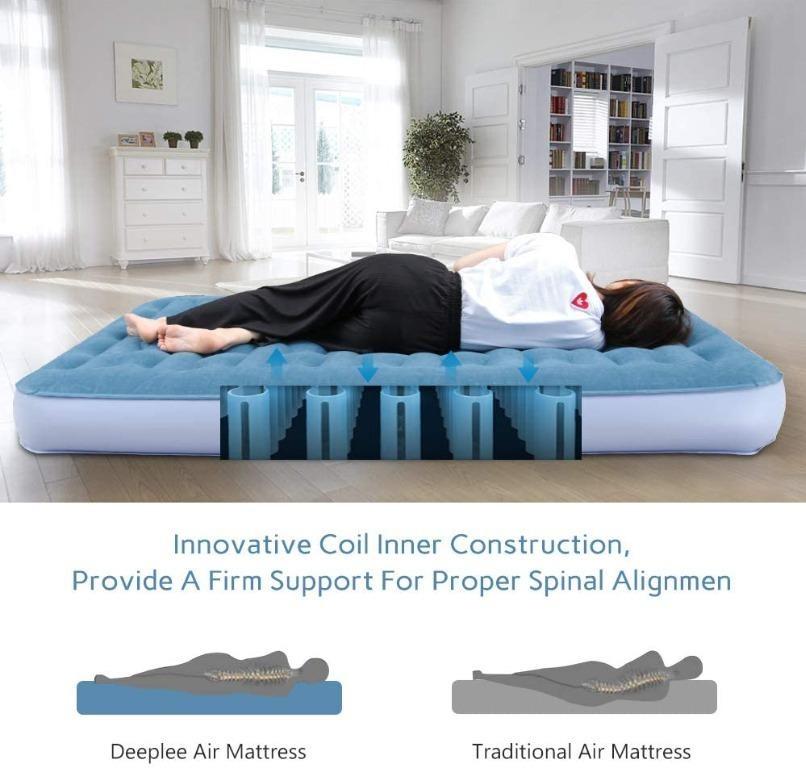 Deeplee Air Bed, Single Airbed Twin Size Air Mattress for Outdoor