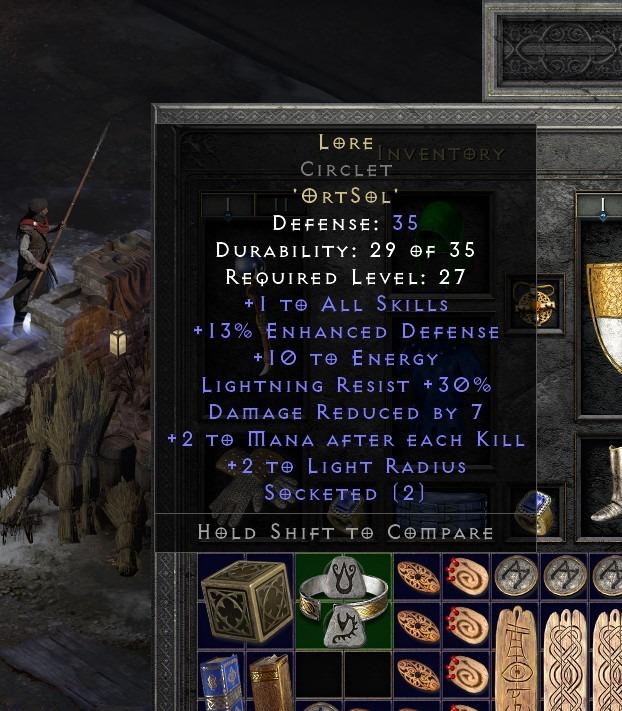 Diablo 2 Lore Circlet +1 all skill with lightning resist, Video Gaming