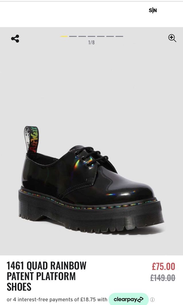 Dr martens 1461 rainbow patent quad hot sale