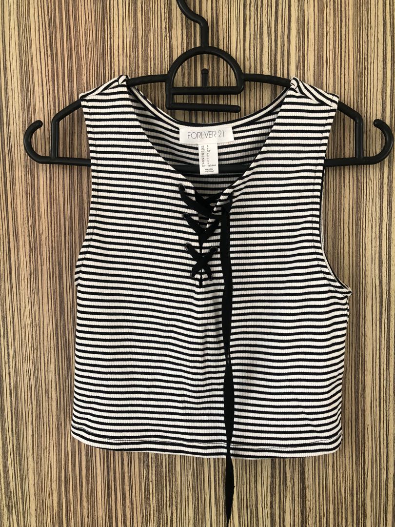 Forever 21 stripes crop top, Women's 