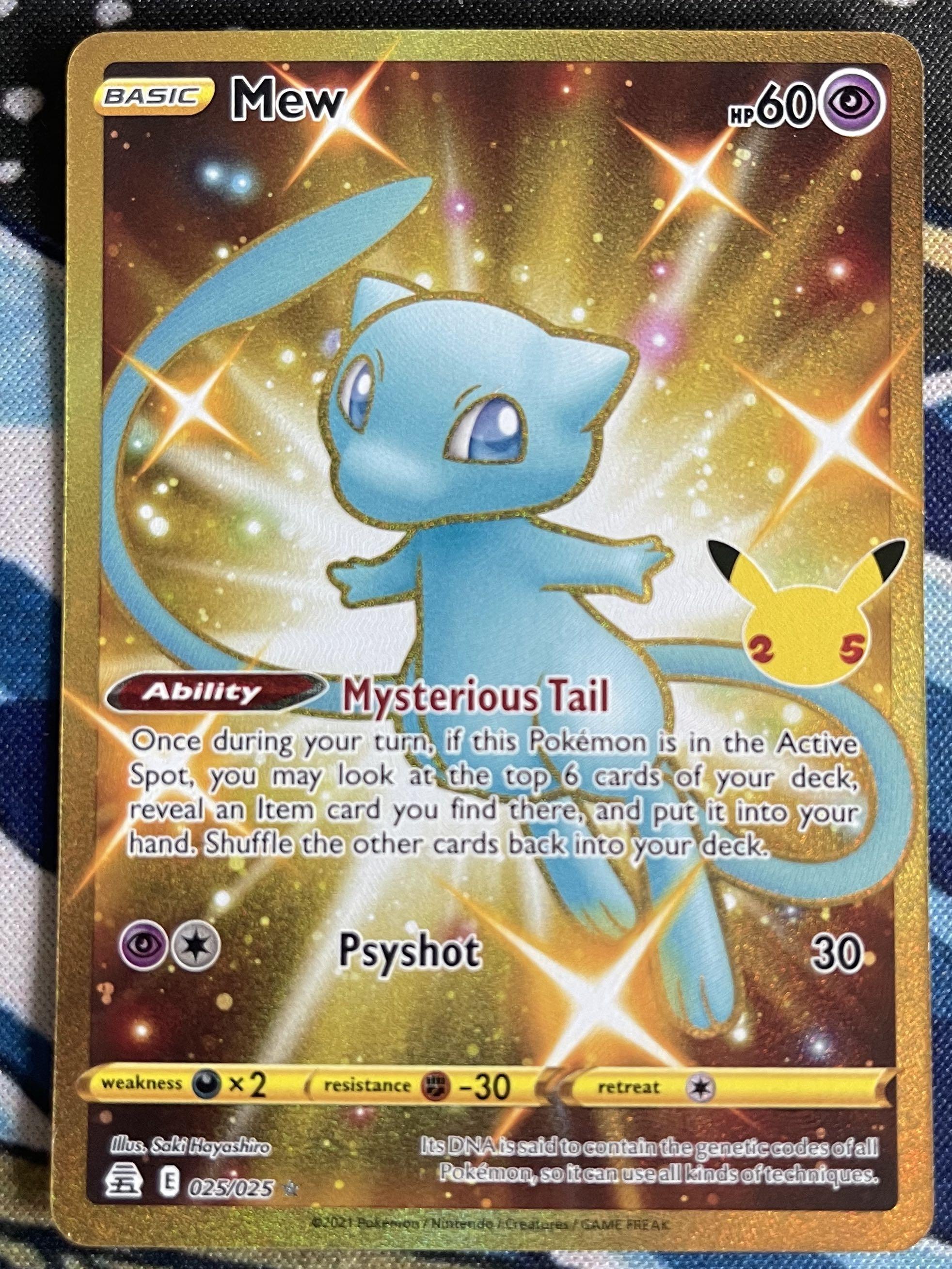 Pokemon - Mew 025/025 - Celebrations - Gold Full Art Card