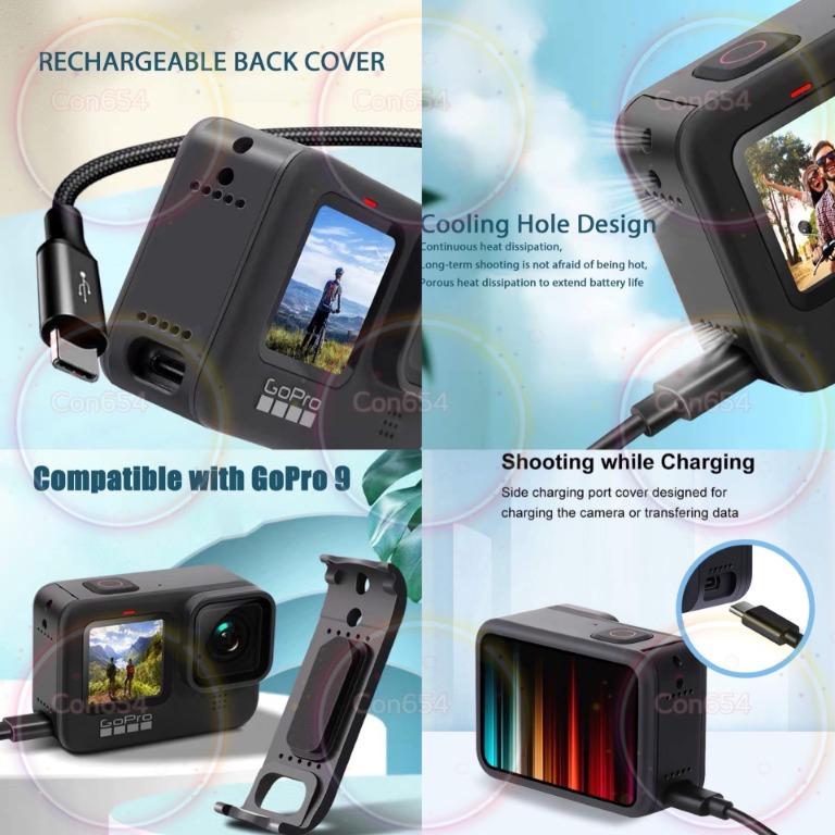 Gopro Hero 10 9 Side Battery Door Removable Type C Charging Port Replacement電池蓋側門電池門蓋可拆卸type C 充電口更換適配器預留vlog 配件 攝影器材 攝影配件 其他攝影配件