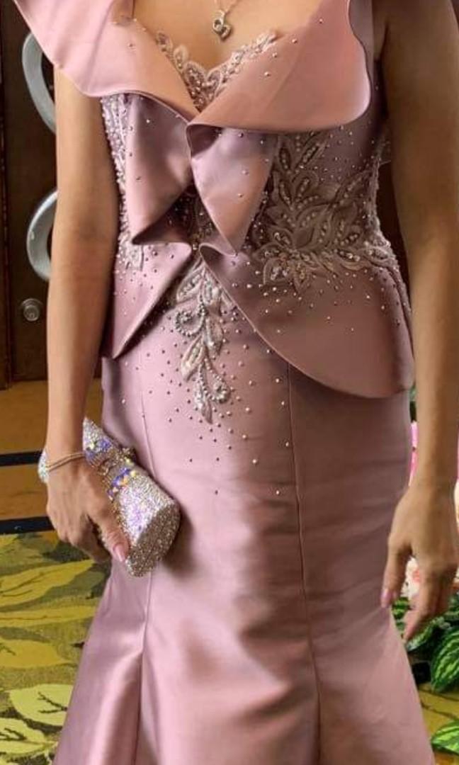 Rose gold sales gown for ninang