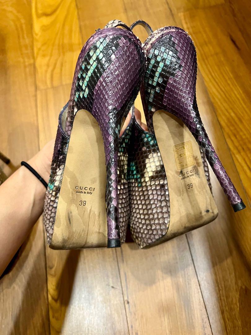 Python Skin Heels Gucci exotic python skin heels, Women's Fashion, Footwear, Heels on ...