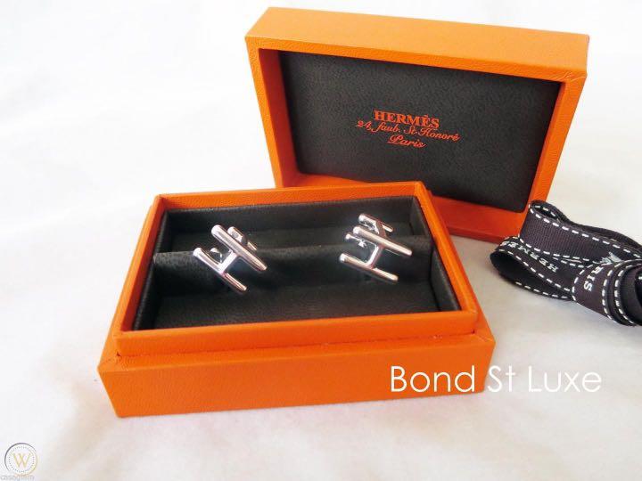 Hermes H2 cufflinks, 男裝, 手錶及配件, 袖口扣- Carousell