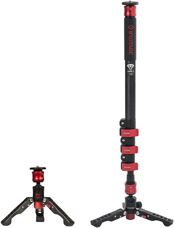 iFootage Cobra 2 C180 Carbon Fiber Monopod with Low Profile Tripod