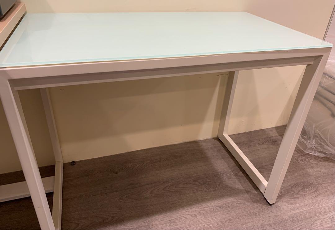 Ikea Tempered glass desk, Furniture & Home Living, Furniture, Tables & Sets on Carousell