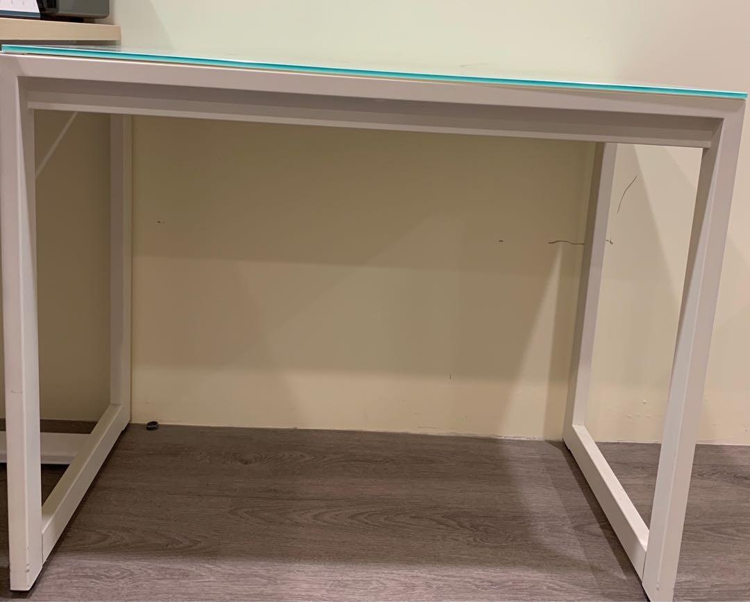 Ikea Tempered glass desk, Furniture & Home Living, Furniture, Tables & Sets on Carousell