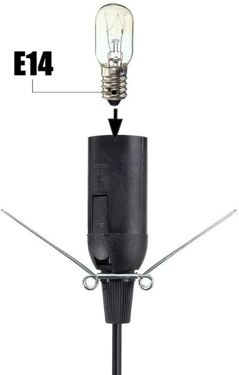 E14 Black UK Plug Light Bulb Holder Inline Dimmer Switch Desk Table Salt Lamp