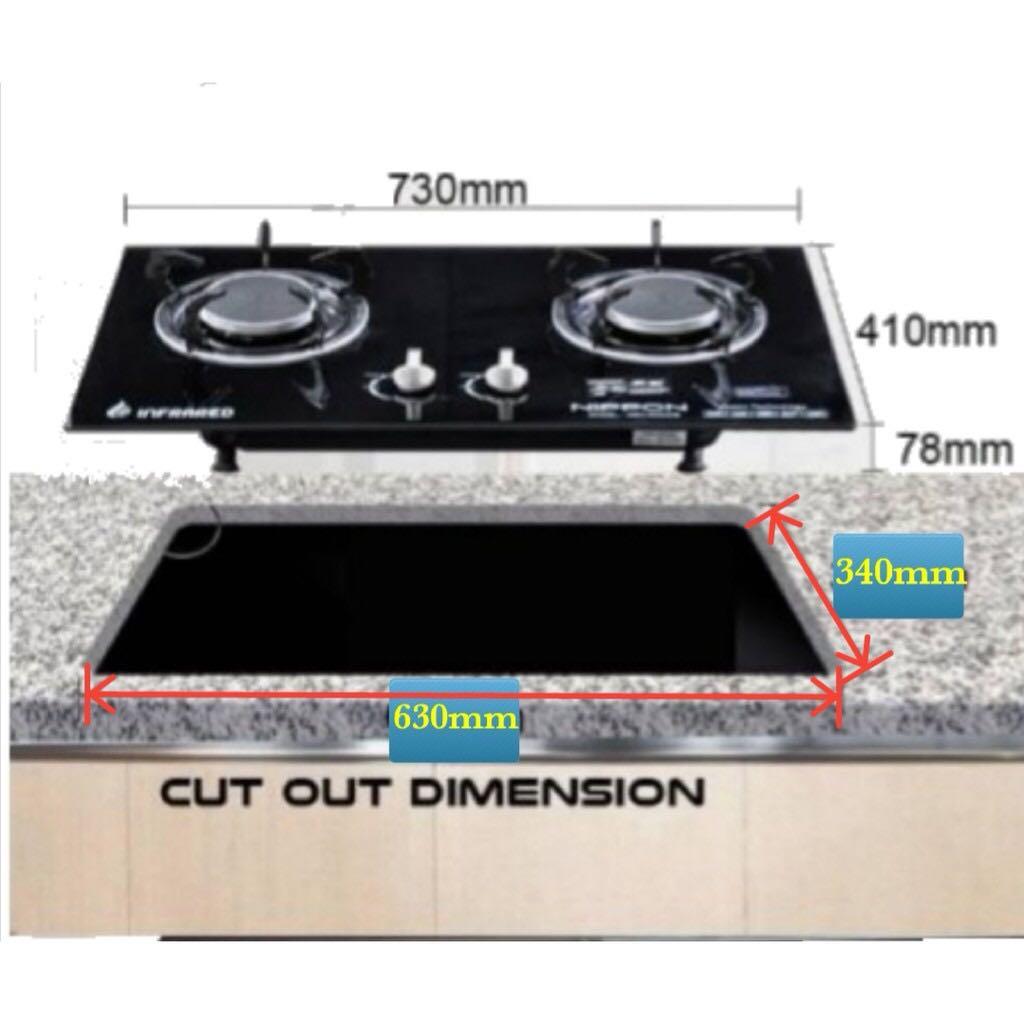 Infrared Built In Gas Hob Kitchen Stove Japan Technology Legs Dented