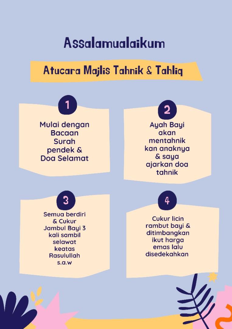 Last Update 16 11 2021 Tahnik Cukur Rambut Tahlil Serta Doa Selamat Everything Else On Carousell