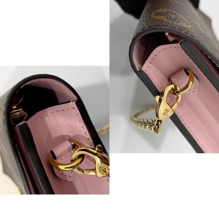 M63326 Louis Vuitton 2019 Cherrywood Chain Wallet Patent Leather