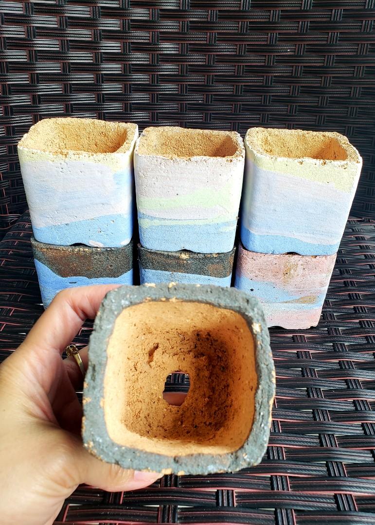 Maifan/medical stone planters/pots for succulents and lithops, Furniture & Home Living