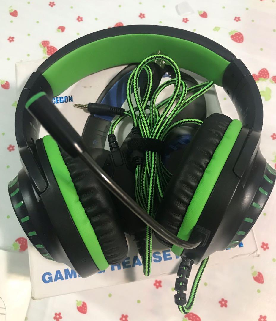 MASACEGON Gaming Headset Green colour 