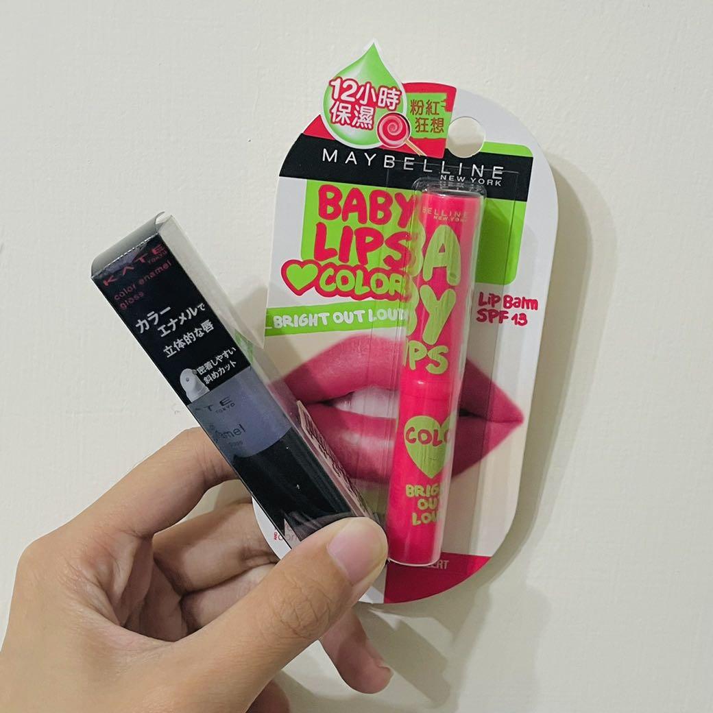 Maybelline 媚比琳寶貝護唇膏 粉紅狂想 Kate凱婷潤彩立體唇蜜 Bu 1 美妝保養 化妝品在旋轉拍賣