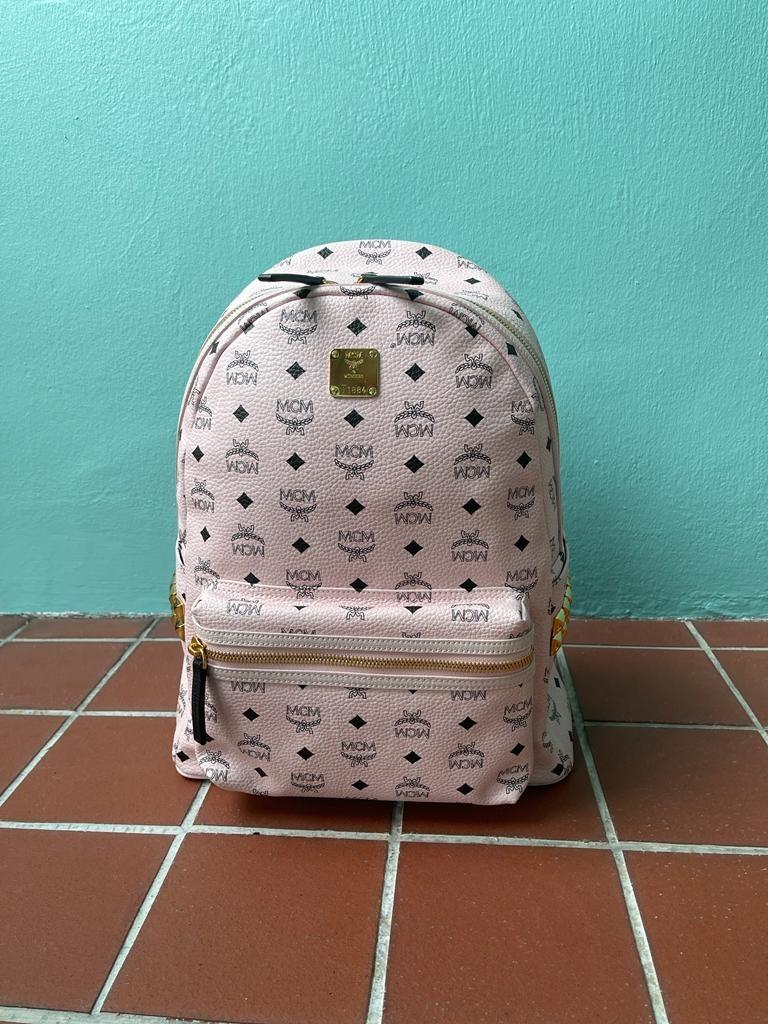 Hot pink mcm backpack clearance