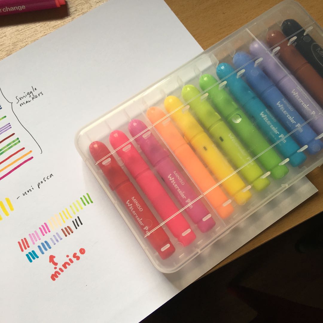 Miniso watercolor markers clearance
