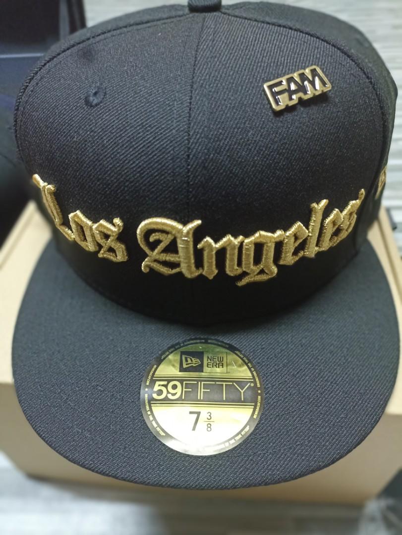 New Era X La Dodgers Gold Gothic Lettering 73 8 Men S Fashion Accessories Caps Hats On Carousell