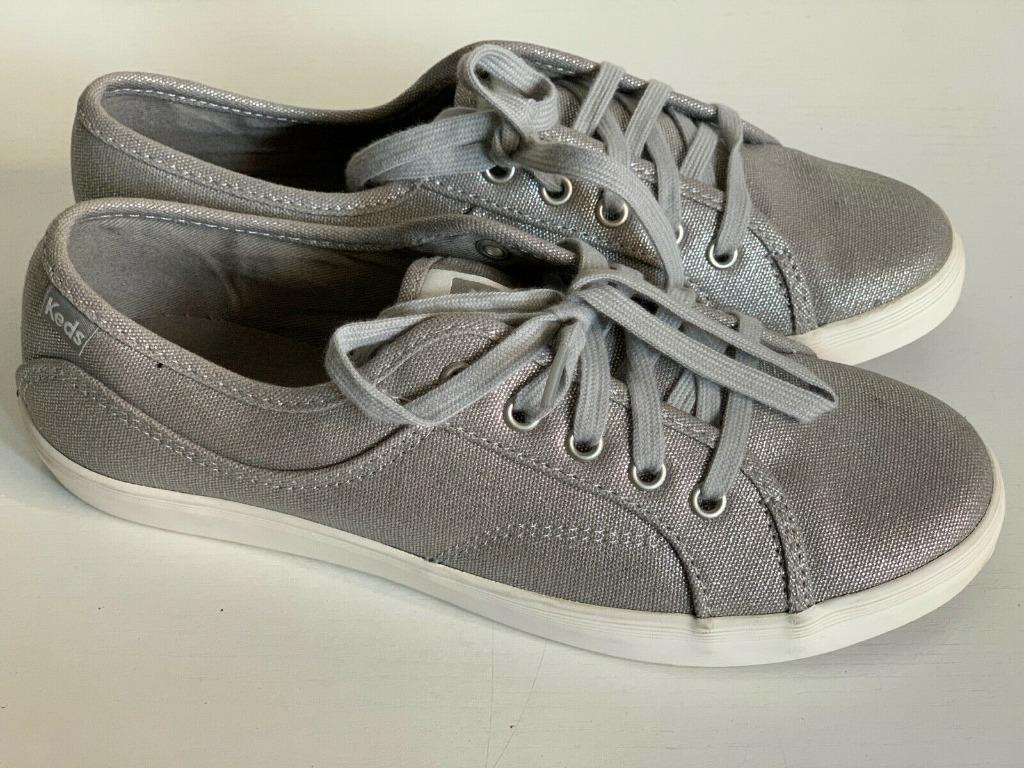 NEW KEDS COURSA METALLIC SILVER GRAY CASUAL SHOES SNEAKERS 6.5 37 SALE