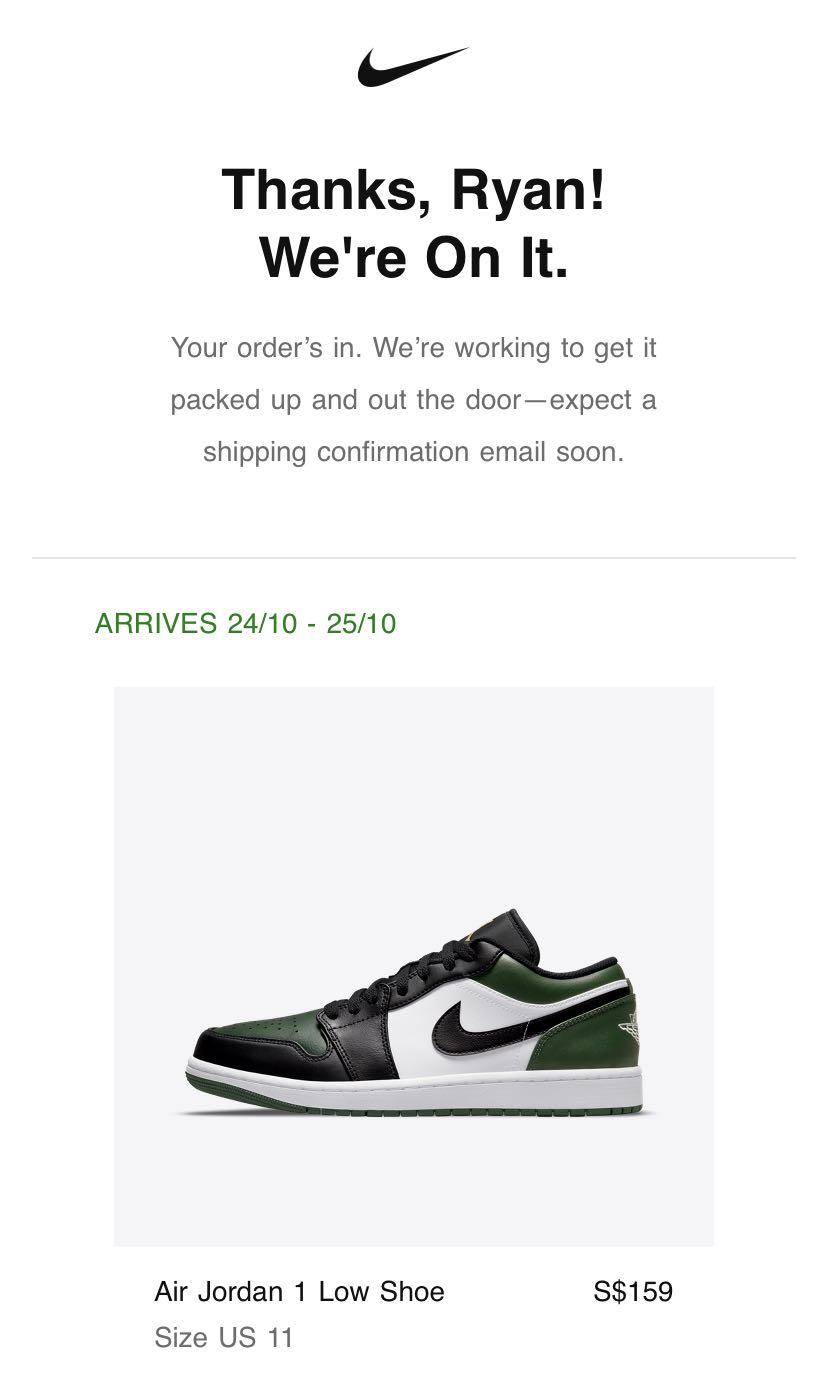 Nike Air Jordan 1 Low Green Toe Men S Fashion Footwear Sneakers On Carousell