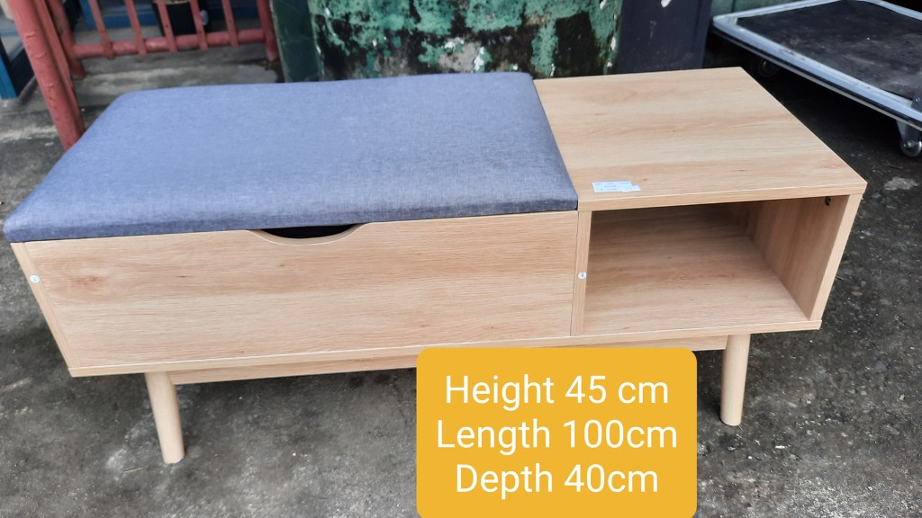 Oak Look Storage Bench Furniture Home Living Furniture