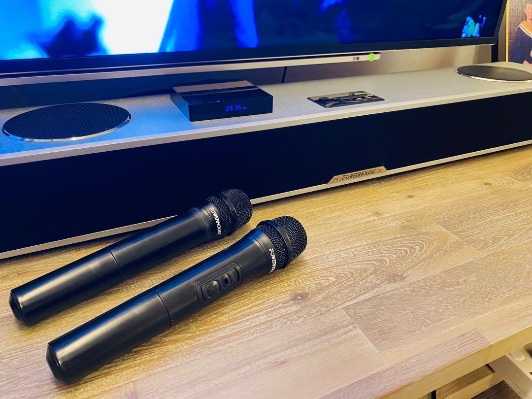 Powerhouse Karaoke Sound Bar with 2 mics, Audio, Soundbars, Speakers