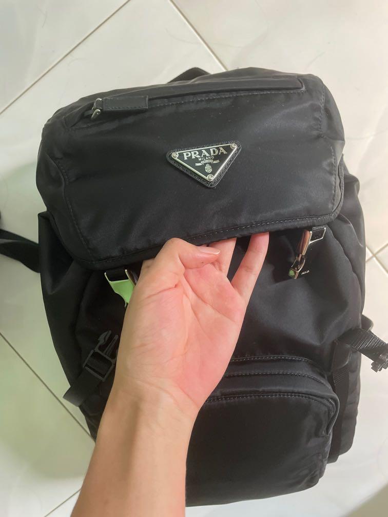 Prada black nylon backpack, Women's Fashion, Bags & Wallets, Backpacks