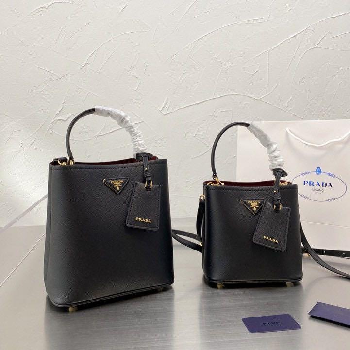 Prada double leather bucket bag small and big preorder