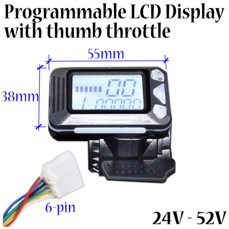 Programmable LCD Display Throttle Electric Scooter Bicycle Bike