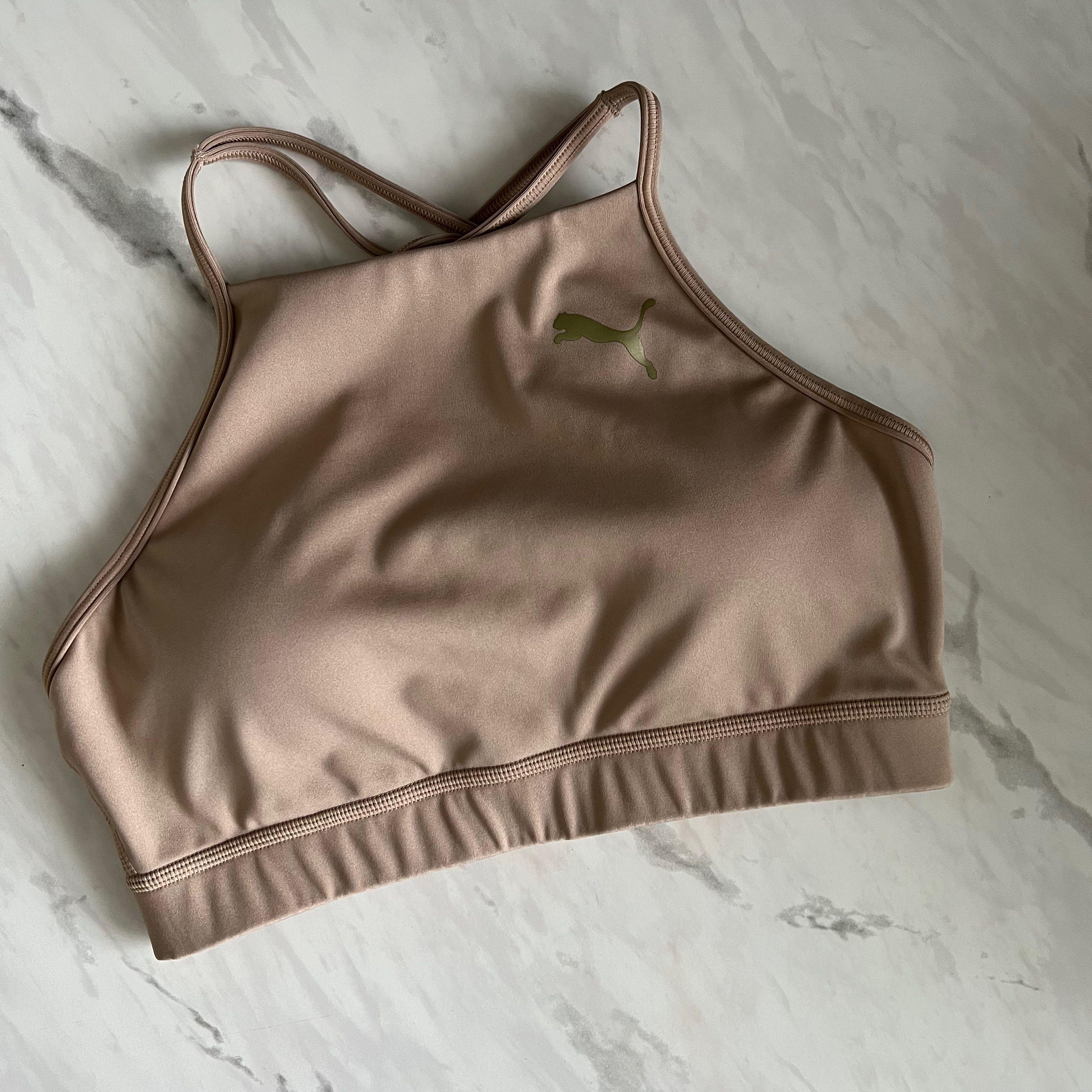 PUMA Training X Stef Fit Light Support Strappy Sports Bra in Brown