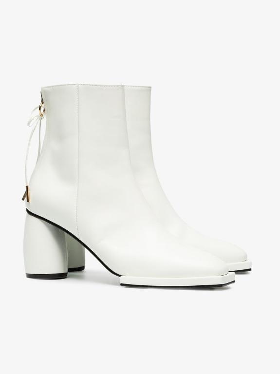 Reike Nen White 80 Square Toe Leather Ankle Boots in size 39