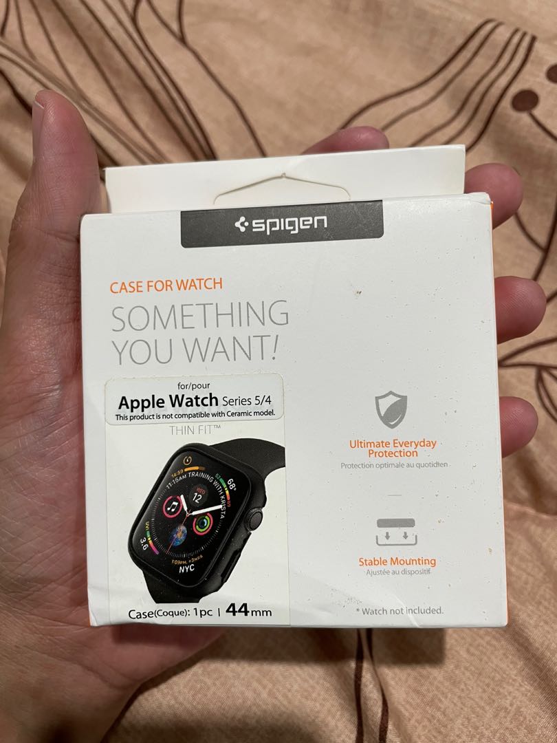 Spigen thin fit apple watch case series 4/5/6/Se 44mm, Telepon Seluler \u0026  Tablet, Aksesoris Tablet \u0026 Handphone, Casing \u0026 Sarung di Carousell
