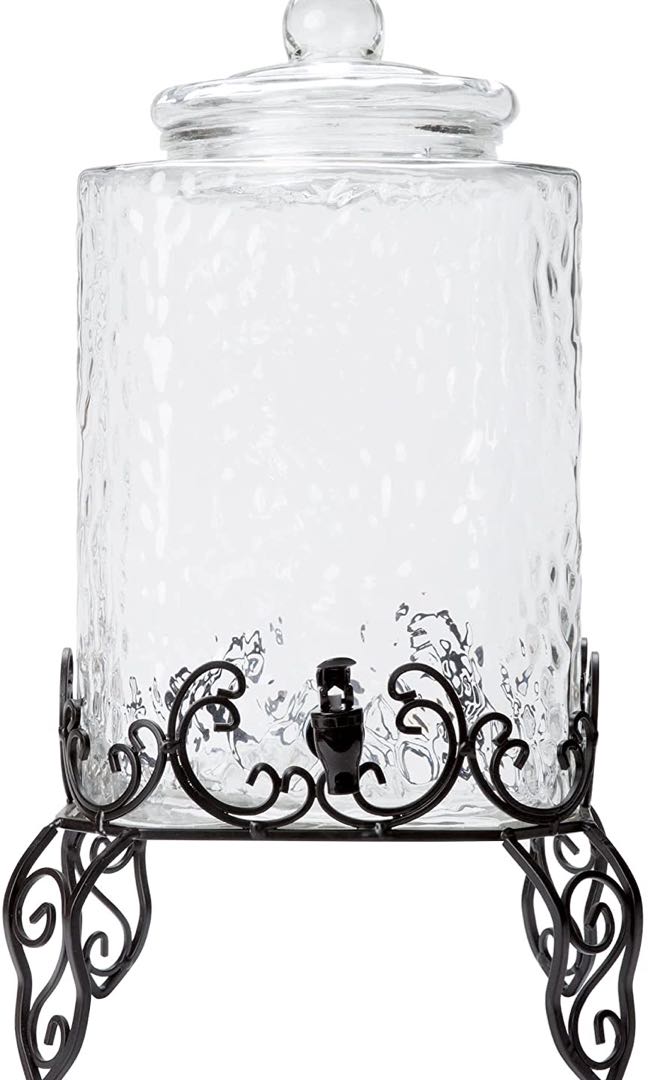 Tabletops Gallery 4.75 gallon glass drink dispenser with stand