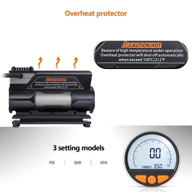 TACKLIFE TACKLIFE ACP1C Portable Tire Inflator, DC 12V 150PSI Air
