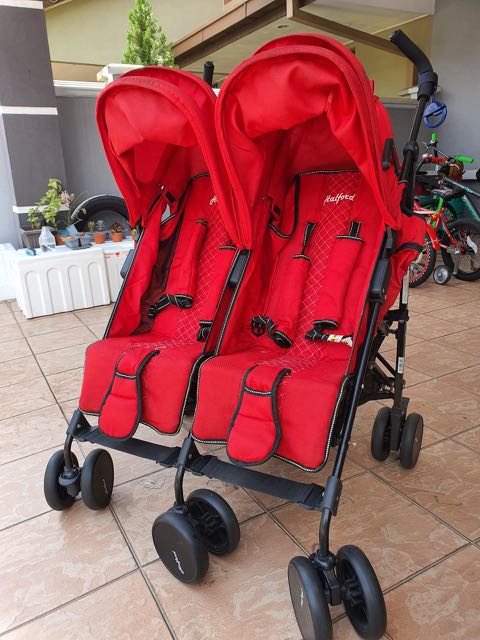 halford twin stroller