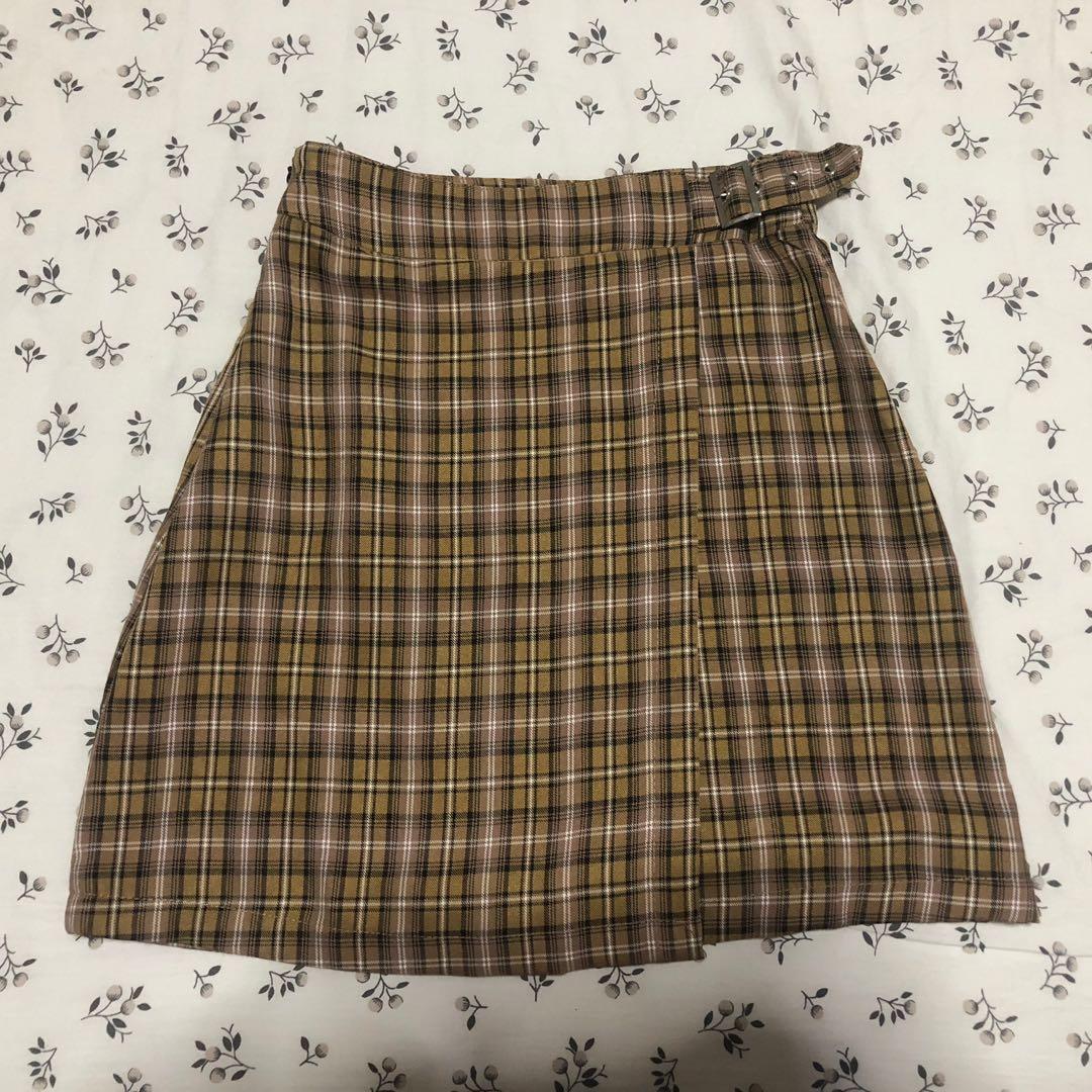 yellow plaid 2 piece set