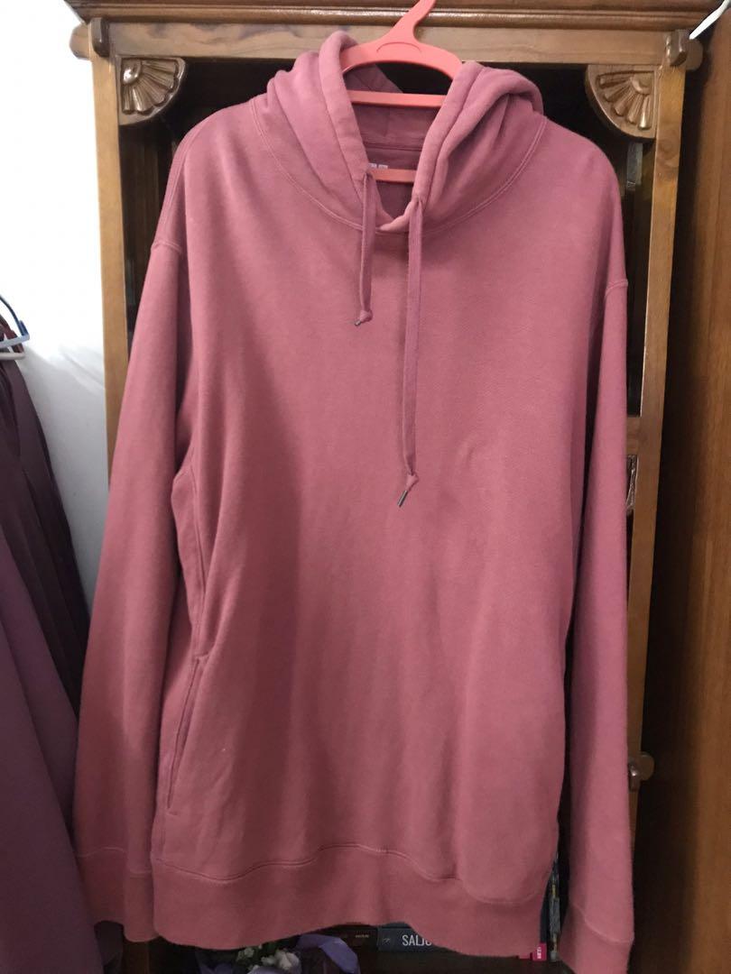 Uniqlo pink hoodie Women s Fashion Tops Longsleeves on Carousell