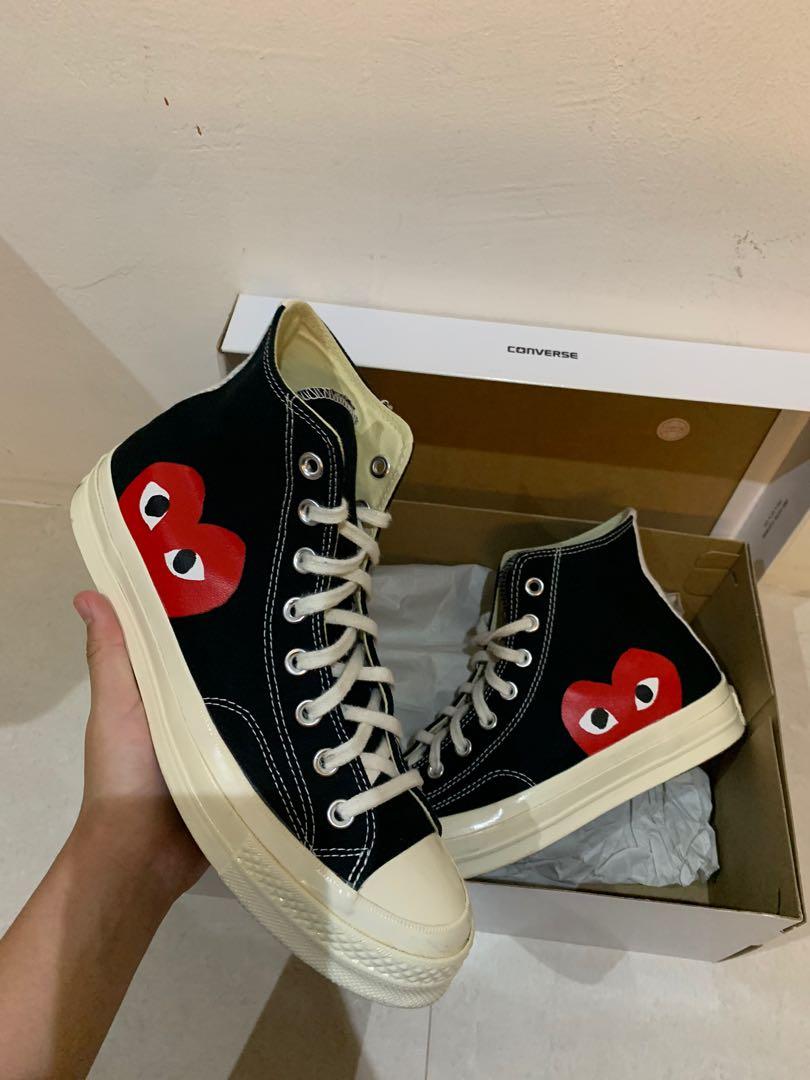 US 8 CDG x Converse Black High Cut Chuck Taylor Men s Fashion Footwear Sneakers on Carousell