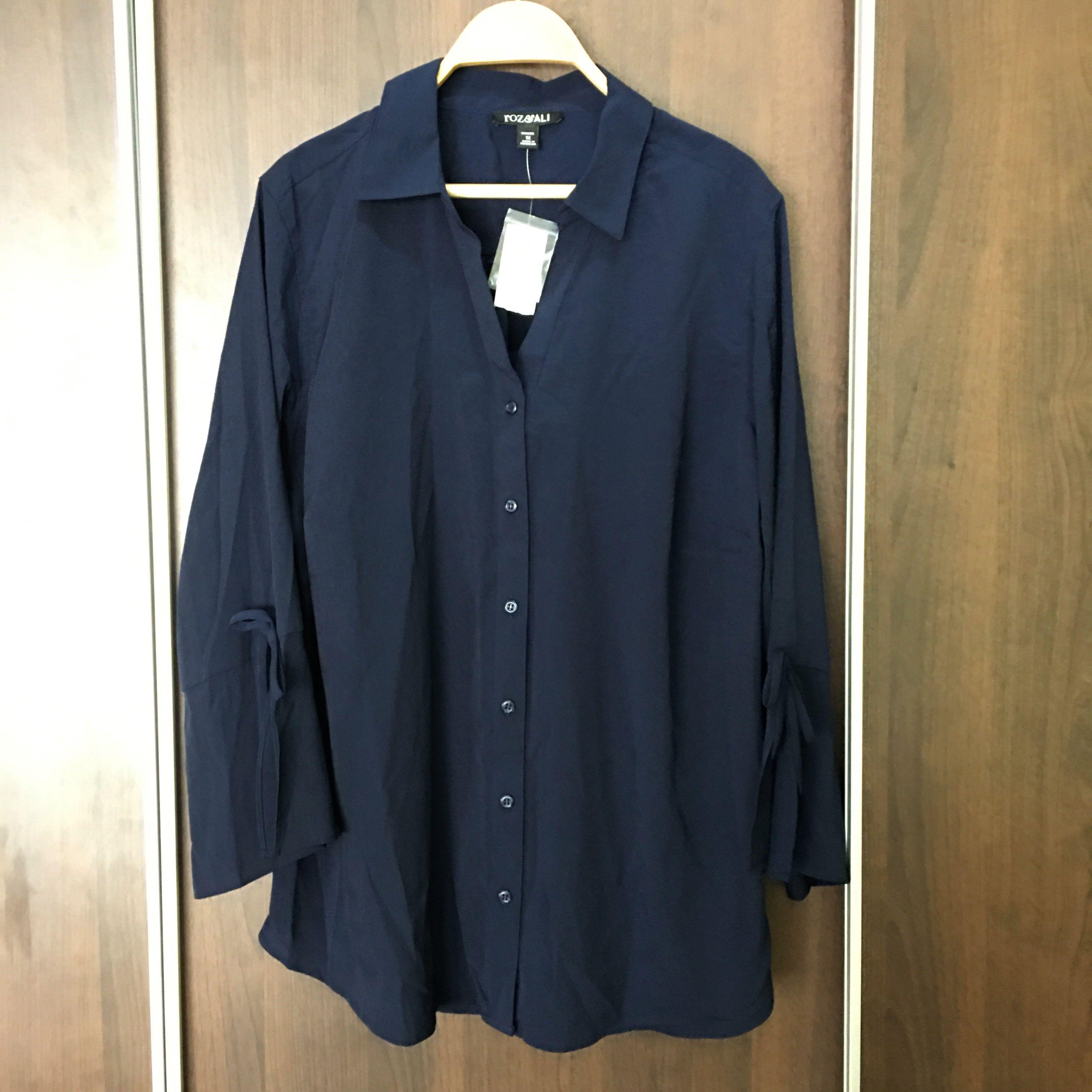 plus size navy blue blouse